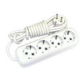 Удлинитель 4гн с З/К 2м белый 16А ПВС 3х1 Makel (1/12)