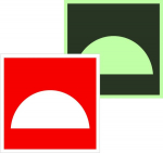 Знак F 06 "Место размещения нескольких средств противопожарной защиты" 200х200 мм, пленка самоклеящаяся с покрытием фотолюминесцентным ГОСТ Р 12.4.026