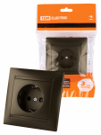 Розетка 1гн с З/К шторки с/у бронза 16А Лама TDM