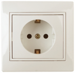 Розетка Intro Plano 1-202-02 с заземлением 2P+E Schuko, 16А-250В, IP20, СУ, слоновая кость Розетка Intro Plano 1-202-02 с заземлением 2P+E Schuko, 16А-250В, IP20, СУ, слоновая кость