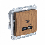 Розетка 1гн USB C с/у дуб механизм высокоскор.заряд. QC PD Glossa Systeme Electric Розетка 1гн USB C с/у дуб механизм высокоскор.заряд. QC PD Glossa Systeme Electric