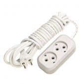 Удлинитель 2гн без З/К 2м белый 10А ПВС 3х1 Makel (1/12/48)