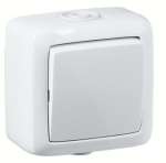 Выкл 1-клавиш. в сборе 10А 250В о/у белый глянц. IP44 HEGEL Выкл 1-клавиш. в сборе 10А 250В о/у белый глянц. IP44 HEGEL