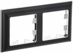 Рамка 2гн хром/черный РУ-2-Бр BRITE IEK (10/100)