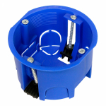 Коробка подрозетник 68х45 синий с/у в г/к пластиковые лапки безгалогенная (HF) IP20 КУ1201 С3Е3 Промрукав (1/200/200)