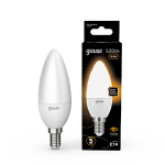Лампа светодиод 6,5Вт свеча Е14 3000К 520Лм матовая Gauss Black (1/10/100) Лампа светодиод 6,5Вт свеча Е14 3000К 520Лм матовая Gauss Black (1/10/100)