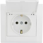 Розетка 1гн с З/К с крыш. с/у белый 16А Defne Makel (1/12/120)