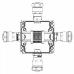 Ex клеммная коробка из GRP; 1Ex e IIC T5 Gb IP66; Ex tb IIIB T95C Db;Клеммы 2,5 кв.мм. -6 шт.; А-B-C-D: ввод D8-13мм под небронированныйкабель в метал