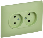 Розетка 2гн без З/К шторки с/у мятный в сборе 10А SK-R09M SKANDY IEK (1/10/100)