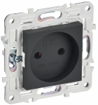 Розетка 1гн без З/К с/у графит механизм 10А SK-R02G SKANDY IEK (1/10/100)
