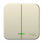 Выключатель 2кл с подсв о/у молочный Blanca Schneider Electric