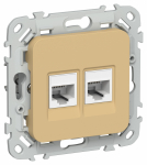 FLITE Роз 2я RJ45/RJ11 кат.5Е/3 UTP РКТ5е/3-2-0-ФлШм ш/а IEK