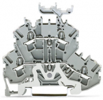 Зажим клеммный проходной 70мм размер ячейки 5.2мм на DIN-рейку 2 уровня сечение провода 4мм² 24А 500В термопласт Wago