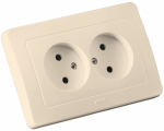 Розетка 2гн без З/К с/у крем в сборе 10А Master Hegel (10) Розетка 2гн без З/К с/у крем в сборе 10А Master Hegel (10)