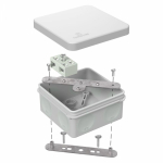 Коробка огнестойкая разветвительная для о/п двухкомпонентная 60-0210-FR6.0-4-2-Р Е15-Е60 RAL7035 80х80х40 Промрукав