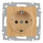 Розетка 1гн с З/К с/у сосна механизм 16А 6-202-11 Accent Intro (1/10/200)