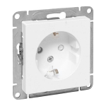 Розетка 1гн с З/К со шторками, белый Эпика EKF