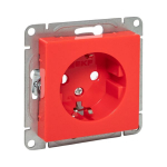 Розетка 1гн с З/К со шторками, красный Эпика EKF