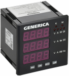 Мультиметр цифр. щит. 3-ф. DO RS-485 96х96 LED GENERICA Мультиметр цифр. щит. 3-ф. DO RS-485 96х96 LED GENERICA