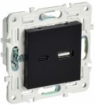 Розетка 2гн USB+USB A+C с/у черный механизм 3,1А SK-R14Bl SKANDY IEK (1/10/100)