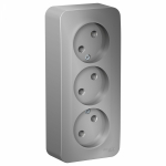 Розетка 3гн без З/К о/у алюминий изол.пласт. 16А IP20 Blanca Systeme Electric Розетка 3гн без З/К о/у алюминий изол.пласт. 16А IP20 Blanca Systeme Electric