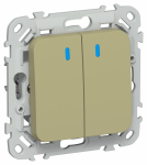 FLITE Выключ. 2-кл. прох. с инд. 10А ВС62-1-1-ФлО ол. IEK