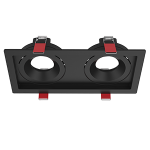 Рамка для модульного светильника "ВАРТОН" FLEX 50 11 двойная встраиваемая 110х220х55мм RAL9005 черный муар поворотная Рамка для модульного светильника "ВАРТОН" FLEX 50 11 двойная встраиваемая 110х220х55мм RAL9005 черный муар поворотная