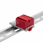 Зажим клеммный проходной 28.8мм размер ячейки 31.6мм на DIN-рейку 1 уровень сечение провода 2.5мм² 24А 690В термопласт DKC (ДКС)