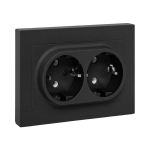 Розетка 2гн с З/К чёрный в сборе Эпика EKF (1/6/72) Розетка 2гн с З/К чёрный в сборе Эпика EKF (1/6/72)