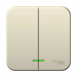 Выключатель 2кл с подсв о/у молочный Blanca Schneider Electric