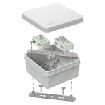 Коробка огнестойкая разветвительная для о/п двухкомпонентная 60-0210-FR6.0-4-4-Р Е15-Е60 RAL7035 80х80х40 Промрукав