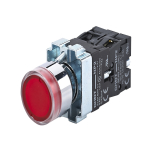 Кнопка управления NP2-BW3465 плоская, красная, 1НО+1НЗ, AC/DC230В (LED), IP40  CHINT (1)