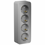 Розетка 4гн с З/К шторки о/у алюминий изол.пласт. 16А IP20 Blanca Systeme Electric (1/4/8)