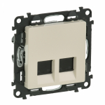 Розетка 2гн комп+комп RJ45+RJ45 с/у крем механизм кат.5е Valena LIFE Legrand (1/5) Розетка 2гн комп+комп RJ45+RJ45 с/у крем механизм кат.5е Valena LIFE Legrand (1/5)