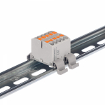 Зажим клеммный проходной 28.8мм размер ячейки 26.4мм на DIN-рейку 1 уровень сечение провода 2.5мм² 24А 690В термопласт DKC (ДКС)