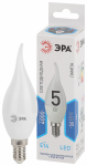 Лампа светодиод 5Вт свеча на ветру Е14 4000К 400Лм матовая BXS-5W-840-E14 ЭРА (1/100) Лампа светодиод 5Вт свеча на ветру Е14 4000К 400Лм матовая BXS-5W-840-E14 ЭРА (1/100)