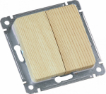 Переключатель 2-клавиш. мех-м с накладкой 10А 250В с/у дерево глянц. IP20 HEGEL Мастер Переключатель 2-клавиш. мех-м с накладкой 10А 250В с/у дерево глянц. IP20 HEGEL Мастер