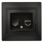 Розетка 1гн комп RJ45 с/у антрацит 1-303-05 Intro Plano ЭРА (10/200/2000)