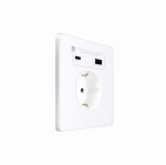 Systeme Infinity, Розетка С/У с ЗК и зар.устр.USB А+С 20Вт (250В, 16А, защ.шторки), Арктический лед Systeme Infinity, Розетка С/У с ЗК и зар.устр.USB А+С 20Вт (250В, 16А, защ.шторки), Арктический лед