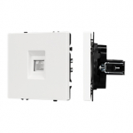 Механизм компьютерной розетки SCT-NOBE-MPC1-SFPL-WH (RJ-45, CAT6) (Arlight, Белый кварц)
