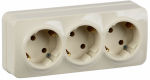 Розетка 3гн с З/К о/у крем 16А IP20 РС23-3-ХК GLORY IEK (1/18/216)