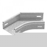 Угол плоский плавный универсальный 45 град. к лотку 300х150, толщ. 1,5 мм, гор. цинк