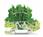 Клемма заземляющая 2уровней 69.7мм на DIN-рейку 1.5мм² ширина ячейки3.5 без торцевой изолирующей пластины Wago _