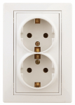 Розетка Intro Plano 1-205-02 с заземлением двойная 2X2P+E Schuko, 16А-250В, IP20, СУ, слоновая кость Розетка Intro Plano 1-205-02 с заземлением двойная 2X2P+E Schuko, 16А-250В, IP20, СУ, слоновая кость