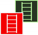 Знак F 03 "Пожарная лестница" 200х200 мм, пластик с покрытием фотолюминесцентным ГОСТ Р 12.4.026-2001 EKF