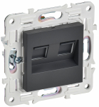 Розетка 2гн комп+комп RJ45+RJ45 с/у титан кат.5E механизм SK-K03T SKANDY IEK (1/10/100)