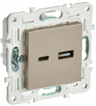 Розетка 2гн USB+USB A+C с/у шампань механизм 3,1А SK-R14Sh SKANDY IEK (1/10/100)