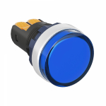 Лампа индикаторная в сборе 1 источник света синяя круглая линза, плоская 220В AC/DC d22.2мм СВЕТОДИОД. (LED) IP68 DKC Mitra Лампа индикаторная в сборе 1 источник света синяя круглая линза, плоская 220В AC/DC d22.2мм СВЕТОДИОД. (LED) IP68 DKC Mitra