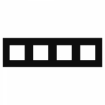 Рамка 4-пост. декор по эскизу цвет черный глянцевый, пластик горизонт. и вертик., IP20 ДКС