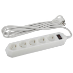 Сетевой фильтр 5гн с З/К 5м с выкл белый 10А ПВС 3x0,75 USF-5es-5m-W ЭРА (1/20)